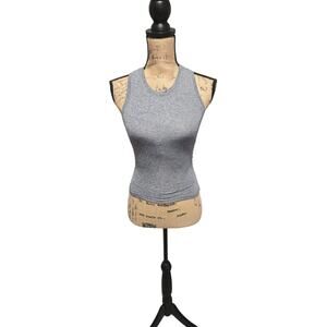Lululemon Athletica gray ruched workout crop top, size 2